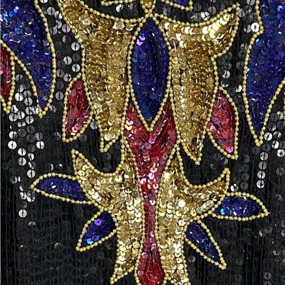 NEW International Fashions NY, Inc. vintage silk/sequin short sleeve top, sz 22 - Picture 11 of 13